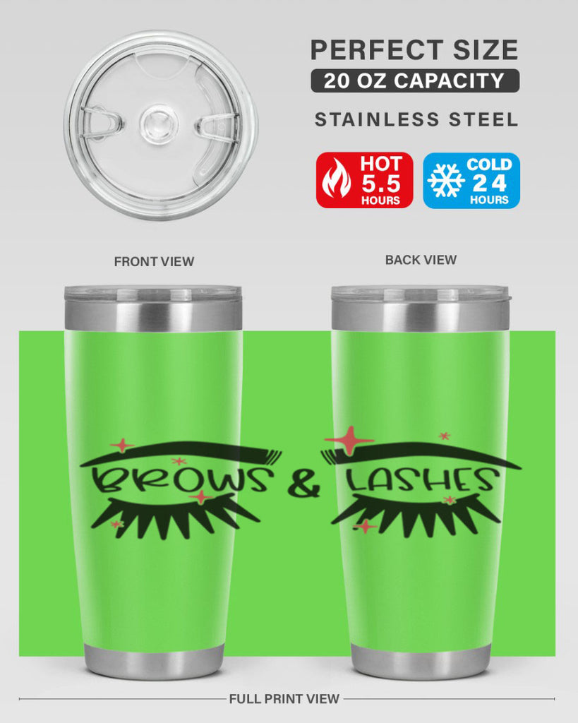 Brows Lashes Style 123#- make up- Tumbler