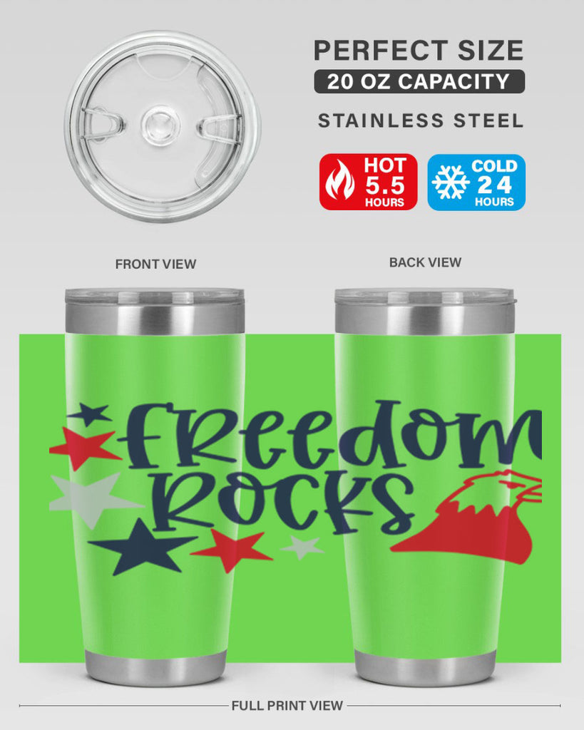 Freedom Rocks Style 148#- Fourt Of July- Tumbler