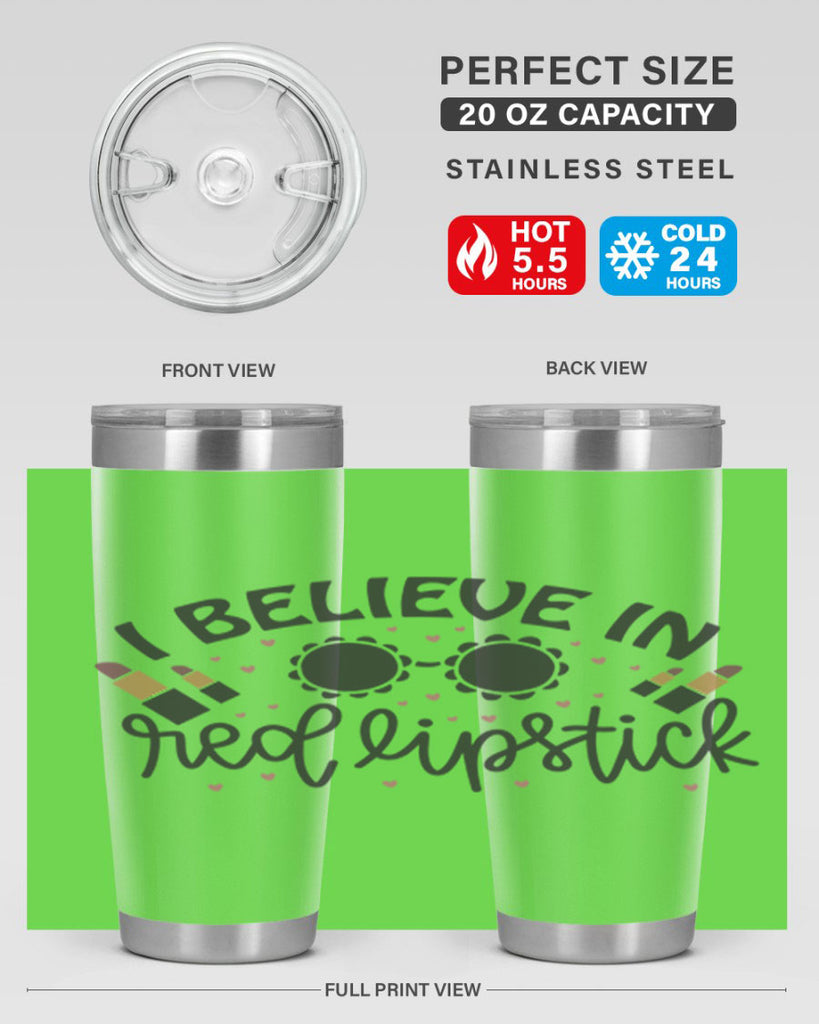 I Believe In Red Lipstick 105#- fashion- Cotton Tank