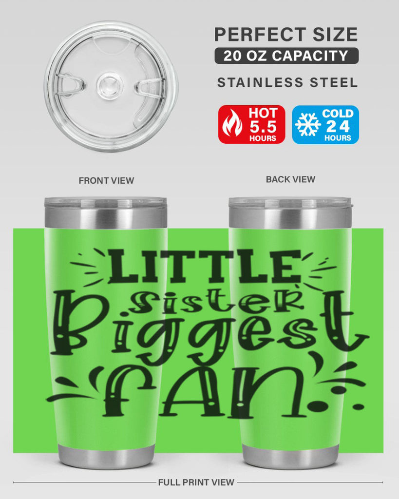 Little Sister Biggest Fan 2055#- baseball- Tumbler