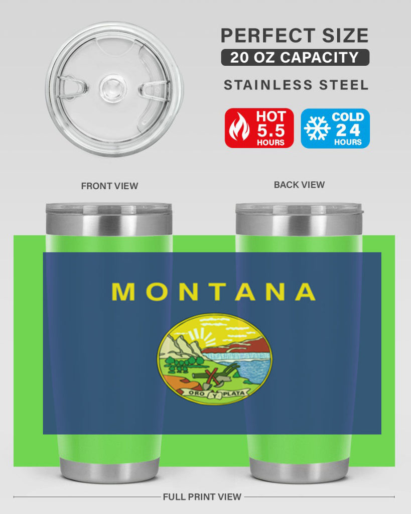 Montana 26#- Us Flags- Tumbler