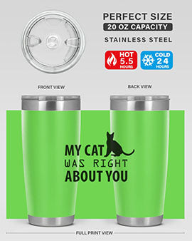 My Cat Was Right Style 72#- cat- Tumbler