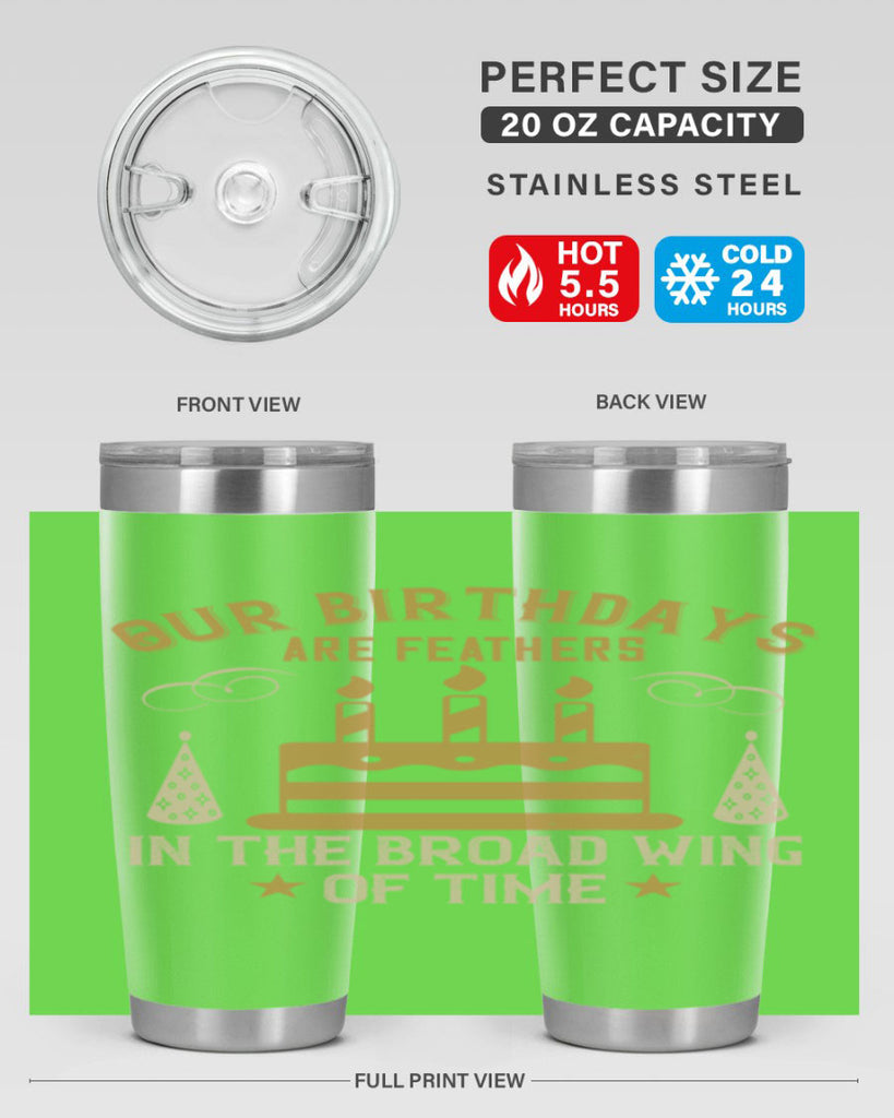 Our birthdays are feathers in the broad wing of time Style 47#- birthday- tumbler