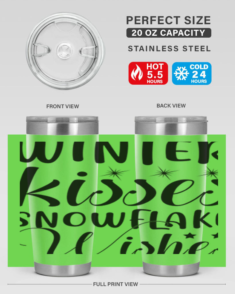 Winter Kisses Snowflake Wishes 561#- winter- Tumbler