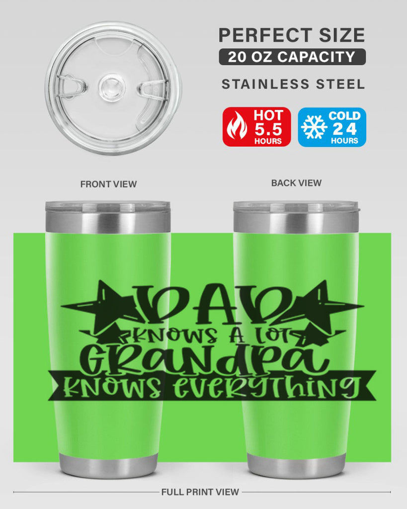 dad knows a lot grandpa knows everything 65#- fathers day- Tumbler
