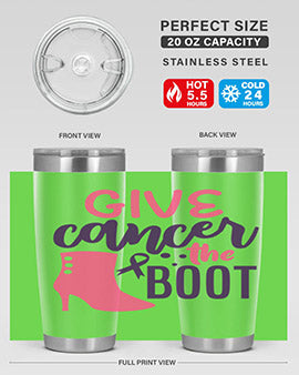 give cancer the boot Style 11#- breast cancer- Tumbler