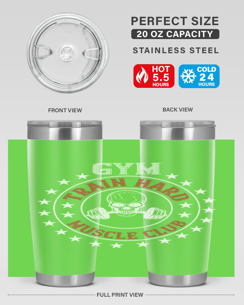gym train hard mucle club 95#- gym- Tumbler