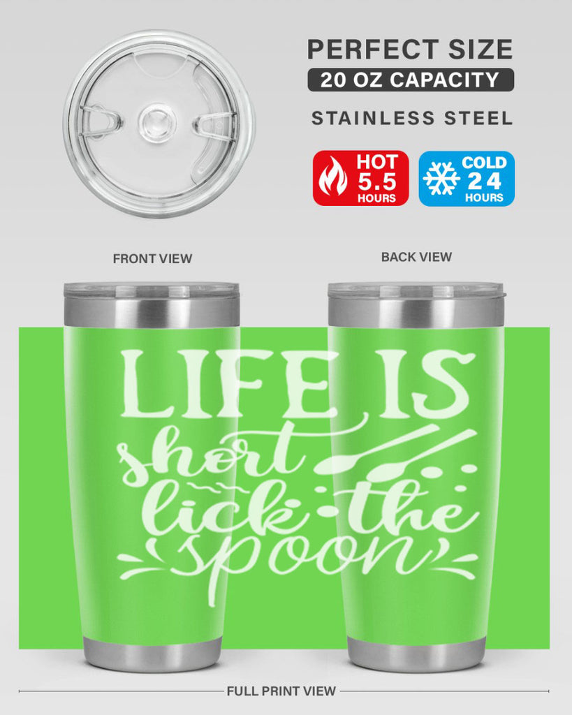 life is short lick the spoon 25#- kitchen- Tumbler