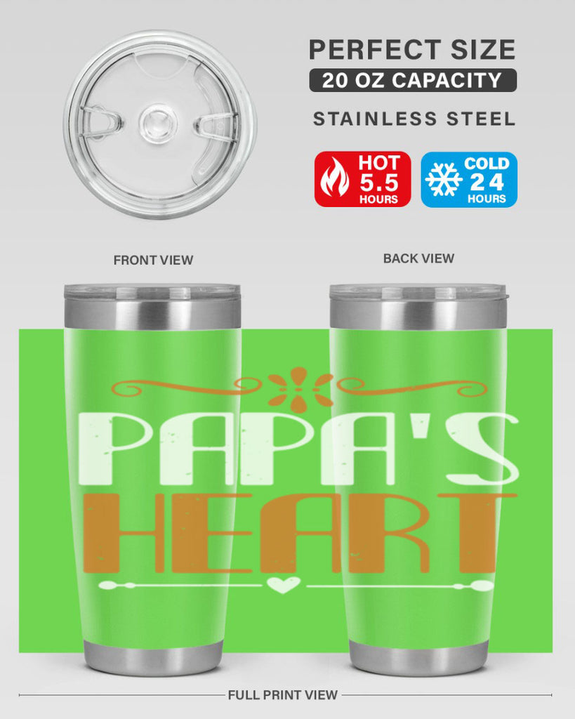 papas heart 13#- grandpa - papa- Tumbler