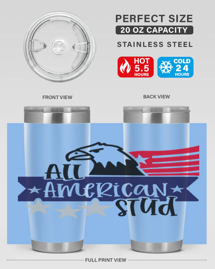 All American Stud Style 142#- Fourt Of July- Tumbler