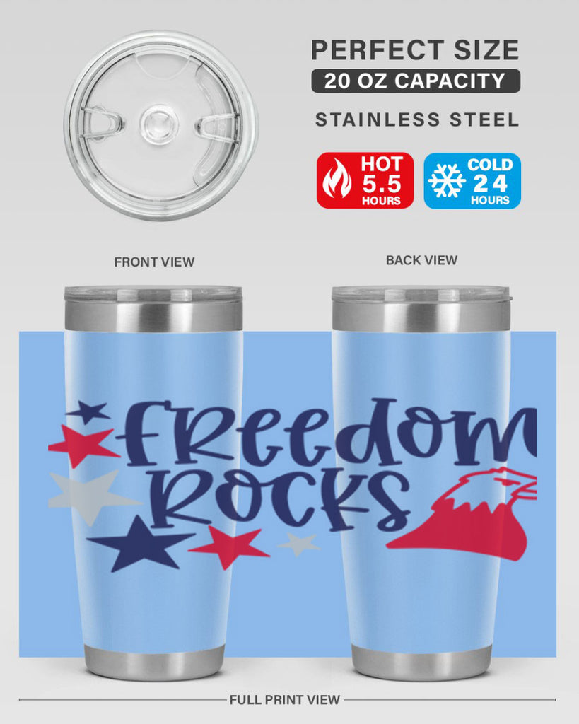 Freedom Rocks Style 148#- Fourt Of July- Tumbler