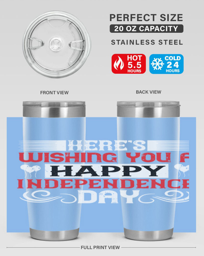 Heres wishing you a happy Independence Day Style 111#- Fourt Of July- Tumbler