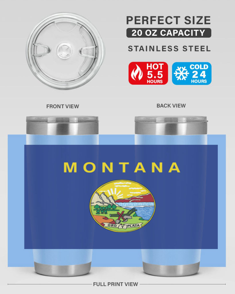 Montana 26#- Us Flags- Tumbler