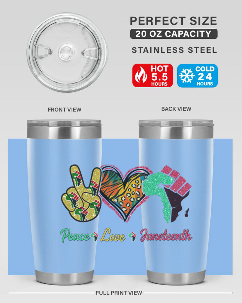 Peace Love Juneteenth Day Fist Png 8#- Juneteenth- tumbler