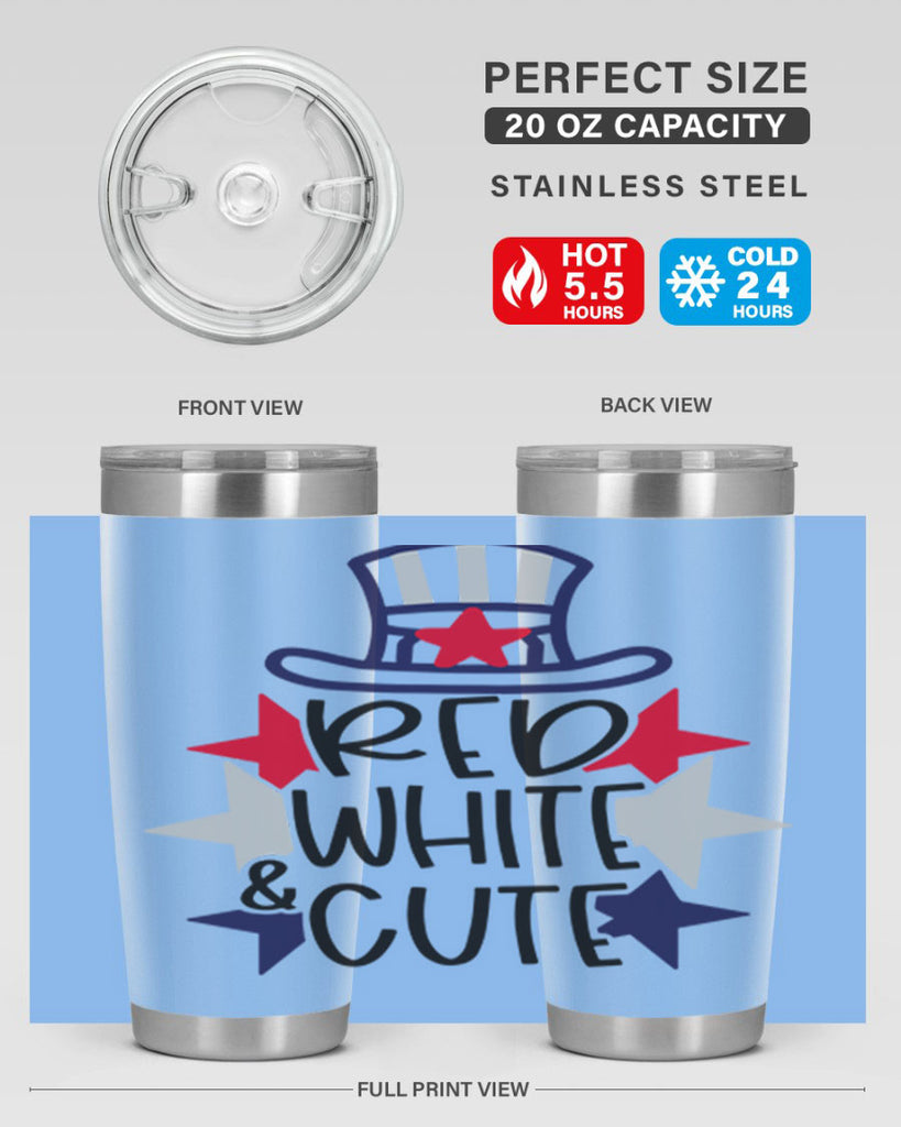 Red White Cute Style 169#- Fourt Of July- Tumbler