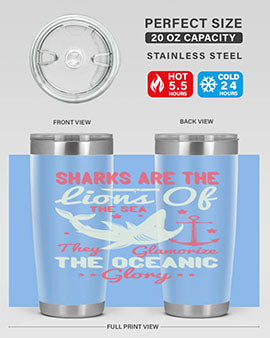 Sharks are the lions of the seaThey glamorize the oceanic glory Style 28#- shark  fish- Tumbler