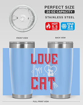 love my cat Style 67#- cat- Tumbler