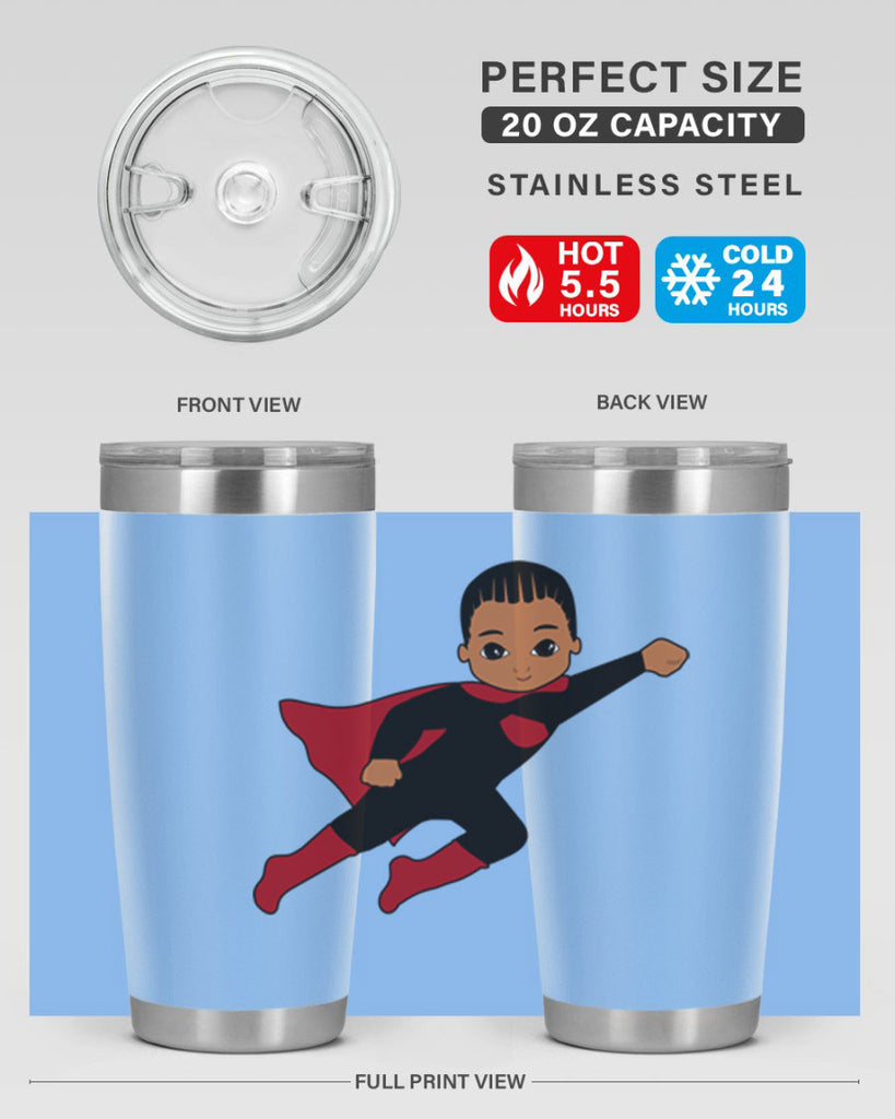 super kid 16#- black men - boys- tumbler