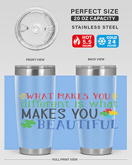 what makes you different is what makes you beautiful Style 3#- autism- Tumbler