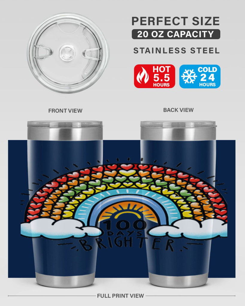 100 Days Brighter PNG 29#- 100 days of school- Tumbler