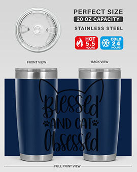 Blessed And Cat Obsessed Style 79#- cat- Tumbler