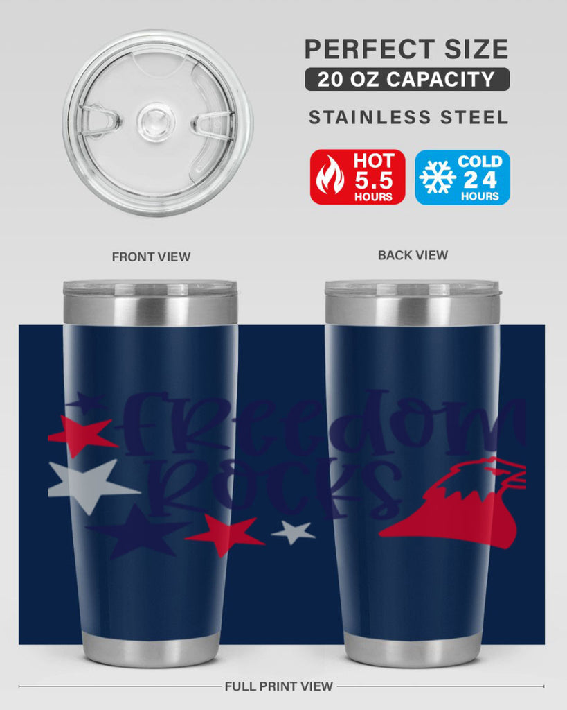 Freedom Rocks Style 148#- Fourt Of July- Tumbler