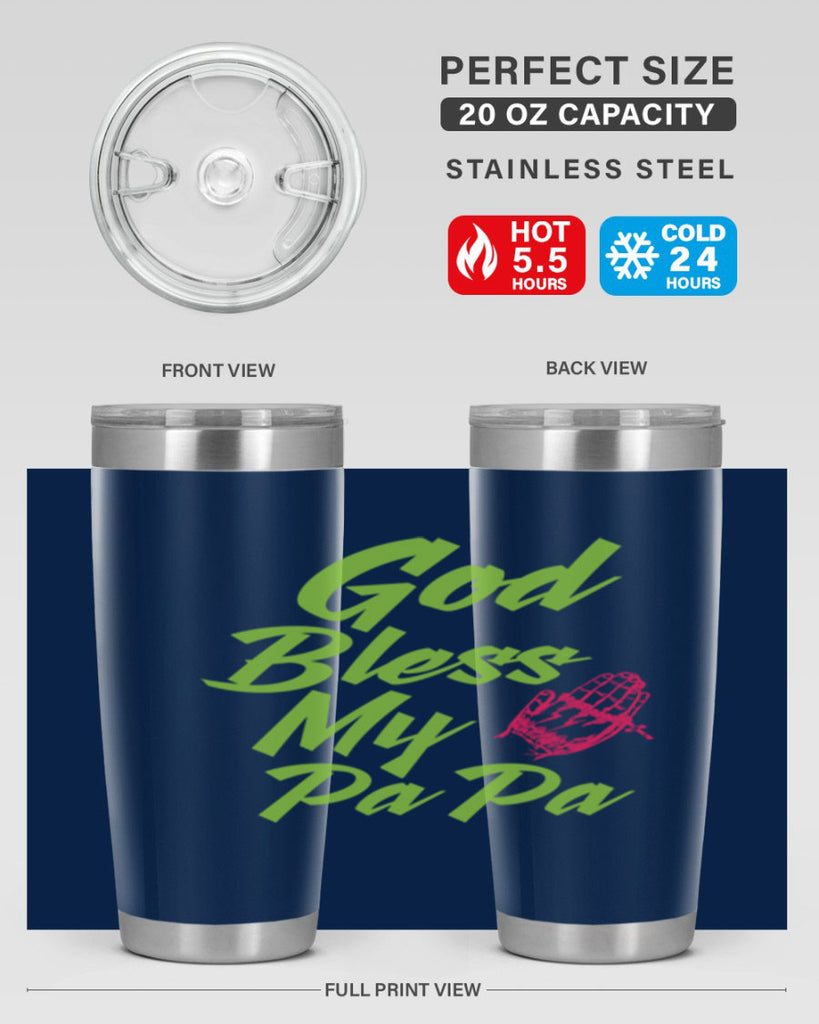 God Bless Papa 107#- grandpa - papa- Tumbler