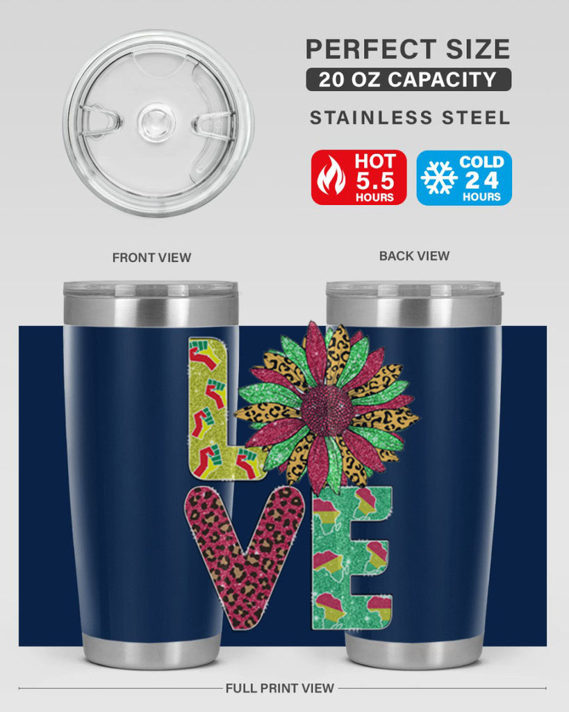 Love Juneteenth Day Fist Sunflower Png 7#- Juneteenth- tumbler