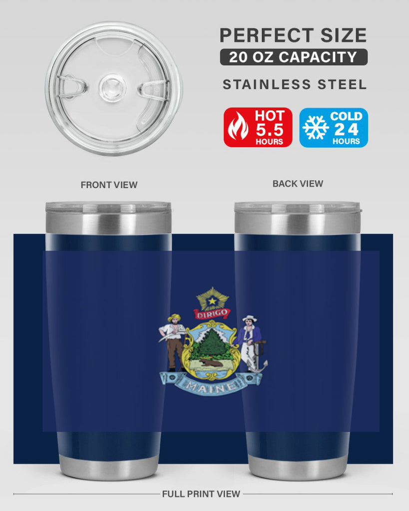Maine 33#- Us Flags- Tumbler