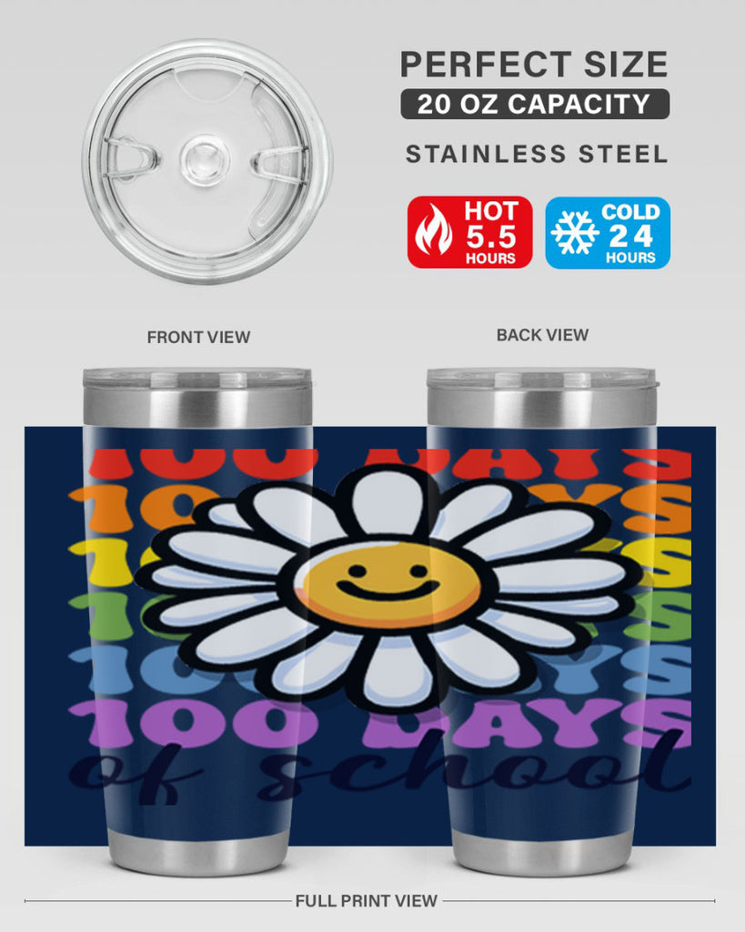 Retro Flower 100 Days Of 56#- 100 days of school- Tumbler