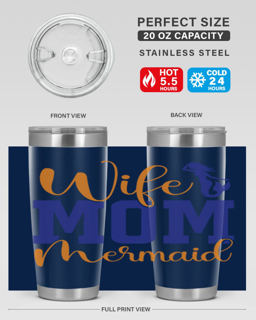 Wife Mom Mermaid 668#- mermaid- Tumbler