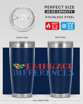 embrace differences Style 13#- autism- Tumbler