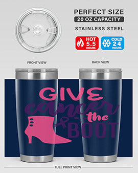 give cancer the boot Style 1#- breast cancer- Tumbler