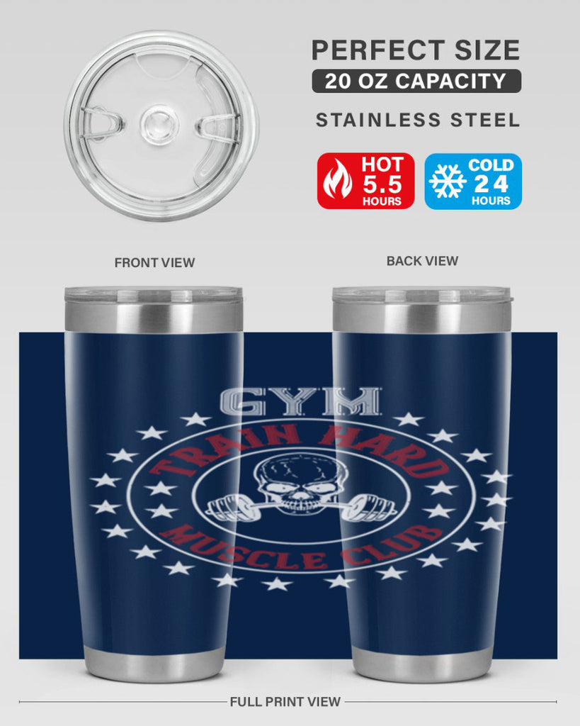 gym train hard mucle club 95#- gym- Tumbler