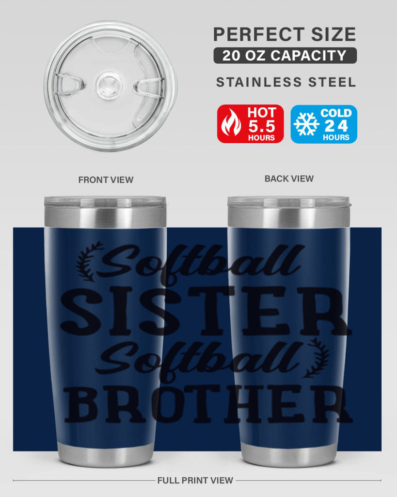 softball sister softball brother 2273#- softball- Tumbler