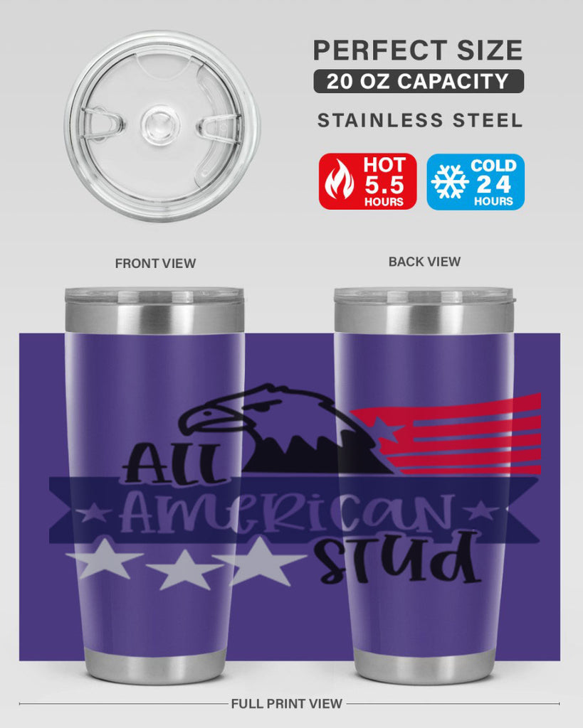 All American Stud Style 142#- Fourt Of July- Tumbler