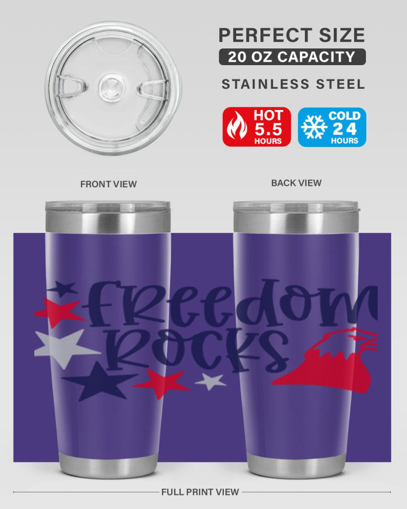 Freedom Rocks Style 148#- Fourt Of July- Tumbler