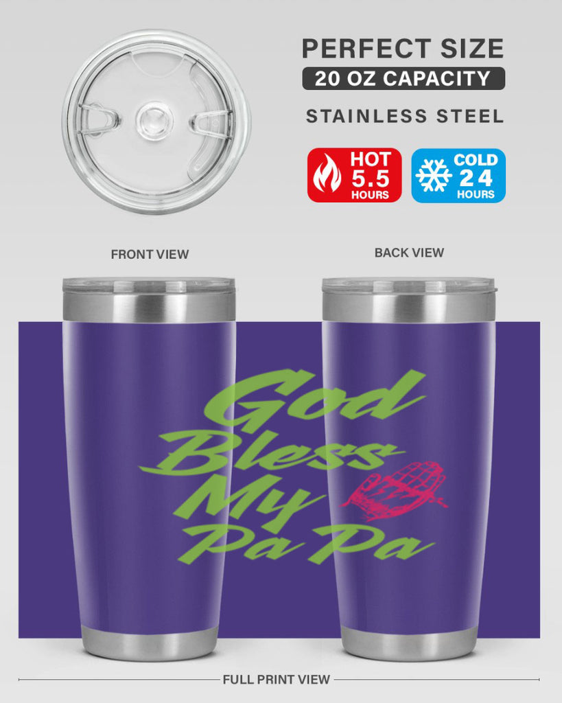 God Bless Papa 107#- grandpa - papa- Tumbler