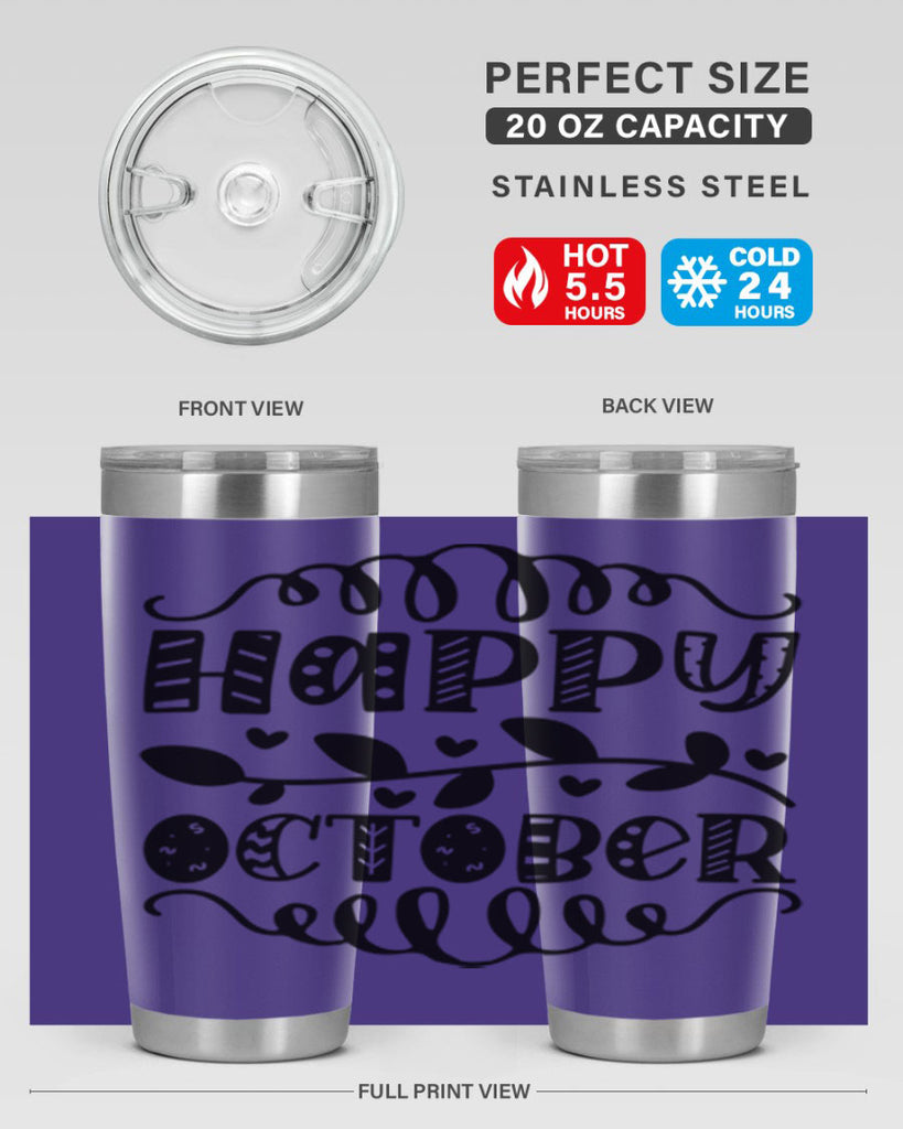 Happy October 239#- fall- Tumbler