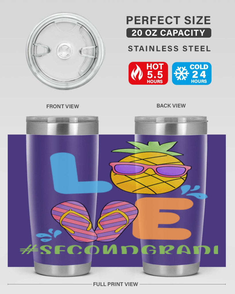LOVE 2nd Grade Summer Pineapple 17#- second grade- Tumbler