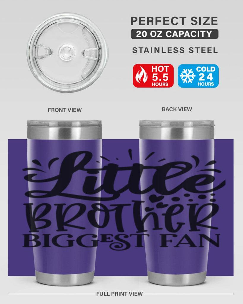 Little Brother Biggest Fan 2056#- baseball- Tumbler