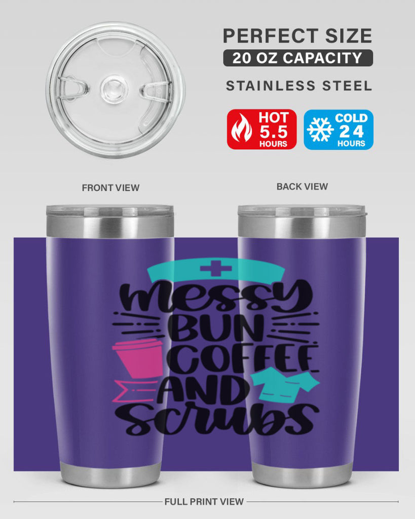 Messy Bun Coffee And Style Style 131#- nurse- tumbler