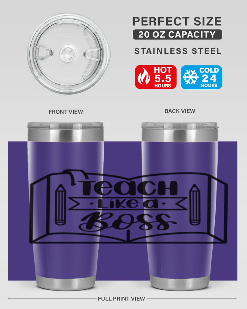 Teach Like A Boss Style 54#- teacher- tumbler
