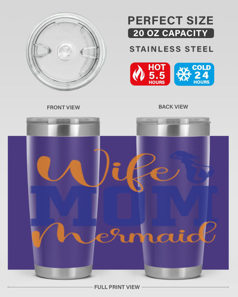 Wife Mom Mermaid 668#- mermaid- Tumbler