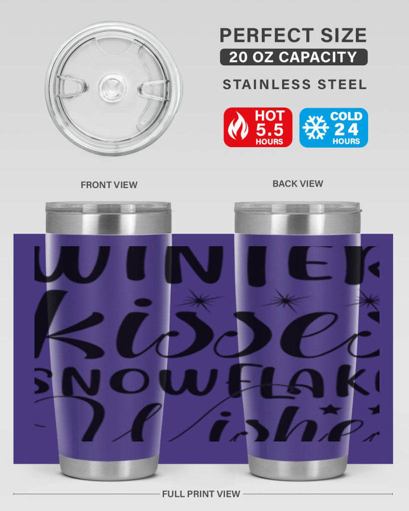 Winter Kisses Snowflake Wishes 561#- winter- Tumbler