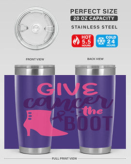 give cancer the boot Style 1#- breast cancer- Tumbler
