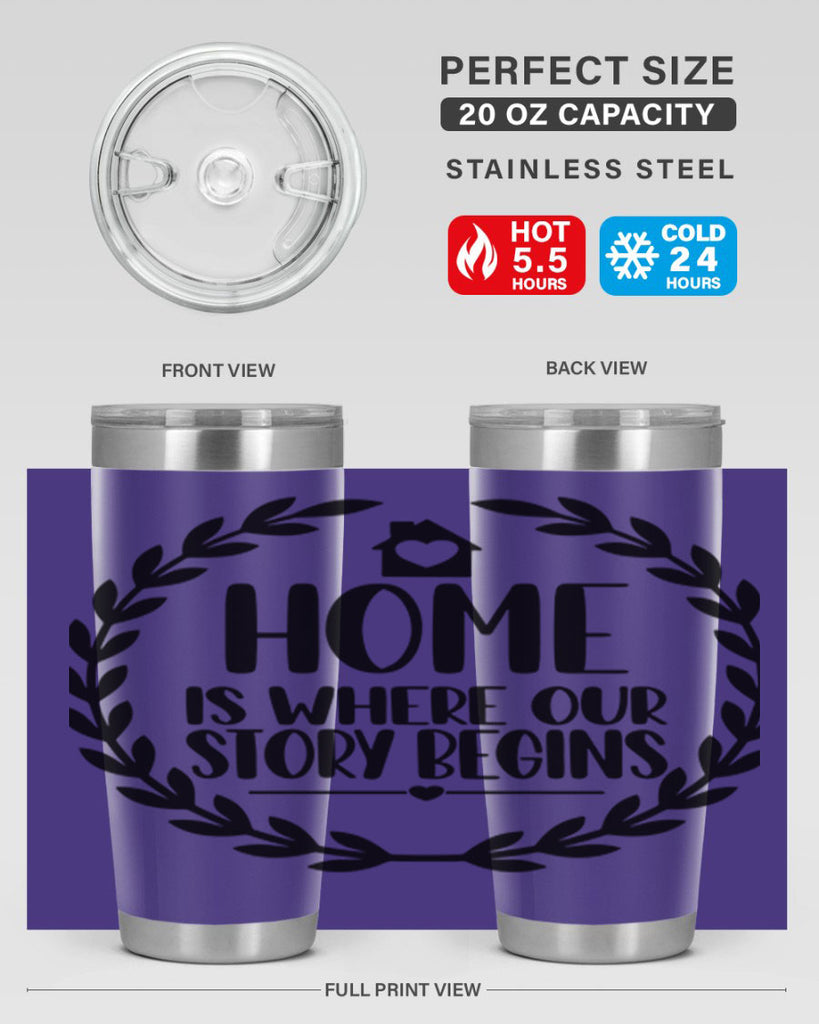 home is where our story begins 13#- home- Tumbler