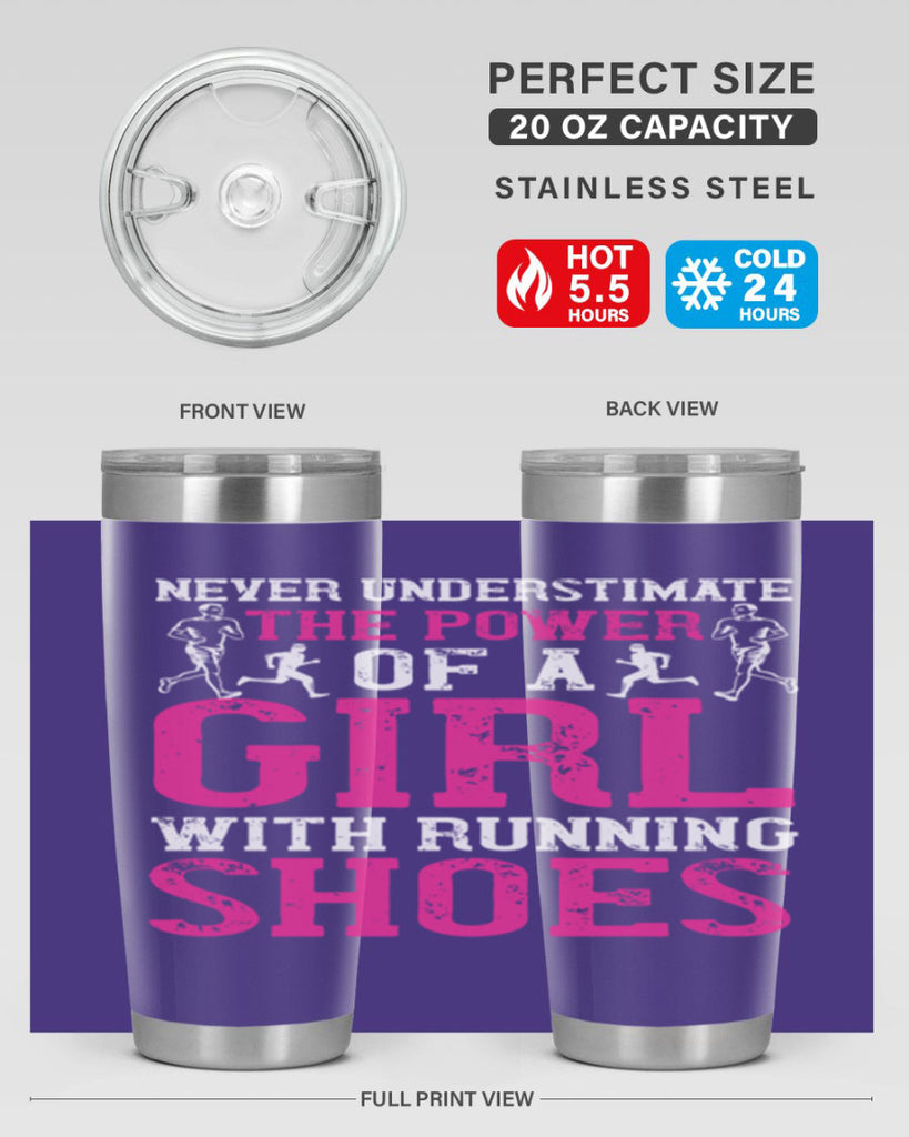 never understimate the power of a girl with running shoes 29#- running- Tumbler