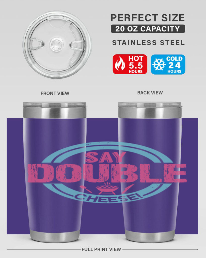 say double cheese 14#- bbq- Tumbler