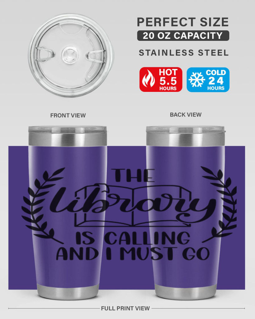 the library is calling and i must go 25#- reading- Tumbler